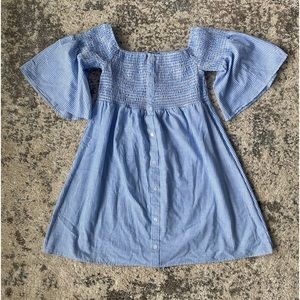 Shinestart Blue & White Stripped Babydoll Dress